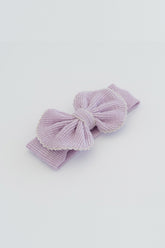 Lavender haze ribbed baby headband with large mellow bow - Avauma